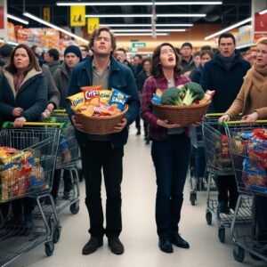 Leonardo_Phoenix_Luc_and_Marie_queuing_in_a_crowded_supermarke_1